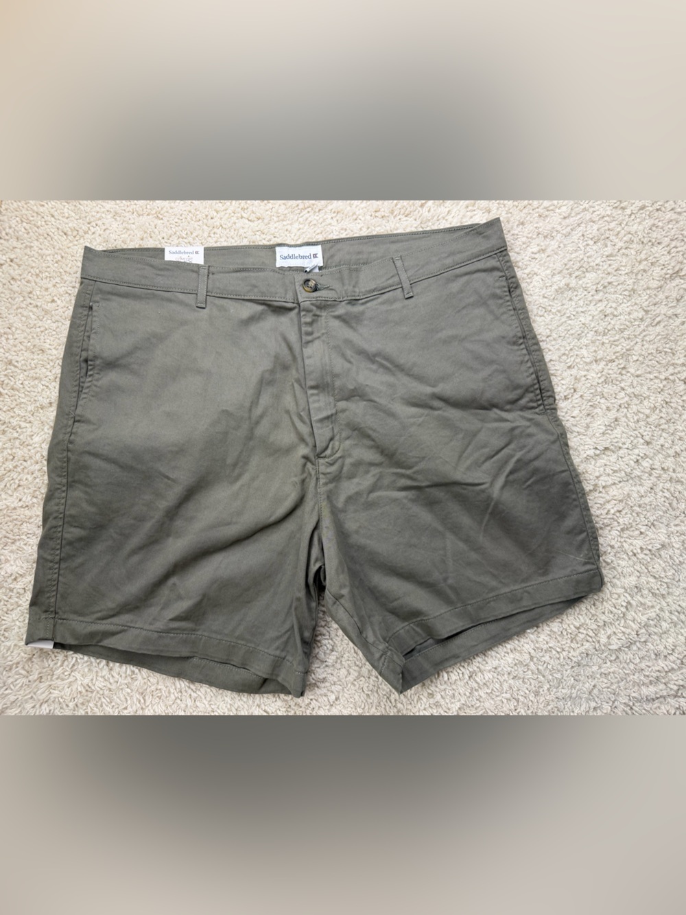 Saddlebred Olive Flat-Front Men’s 38 Shorts NWT